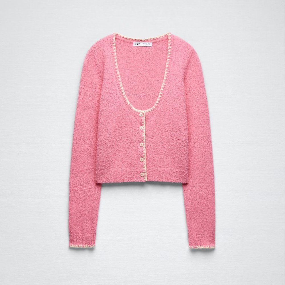 Zara Knit Cropped Jacket S - Picture 6 of 9